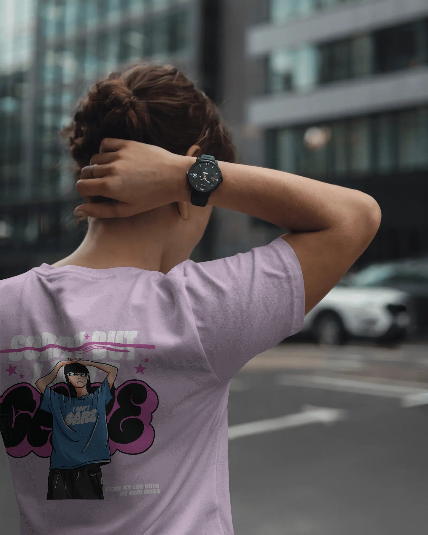 I DONT CARE OVERSIZED T SHIRT