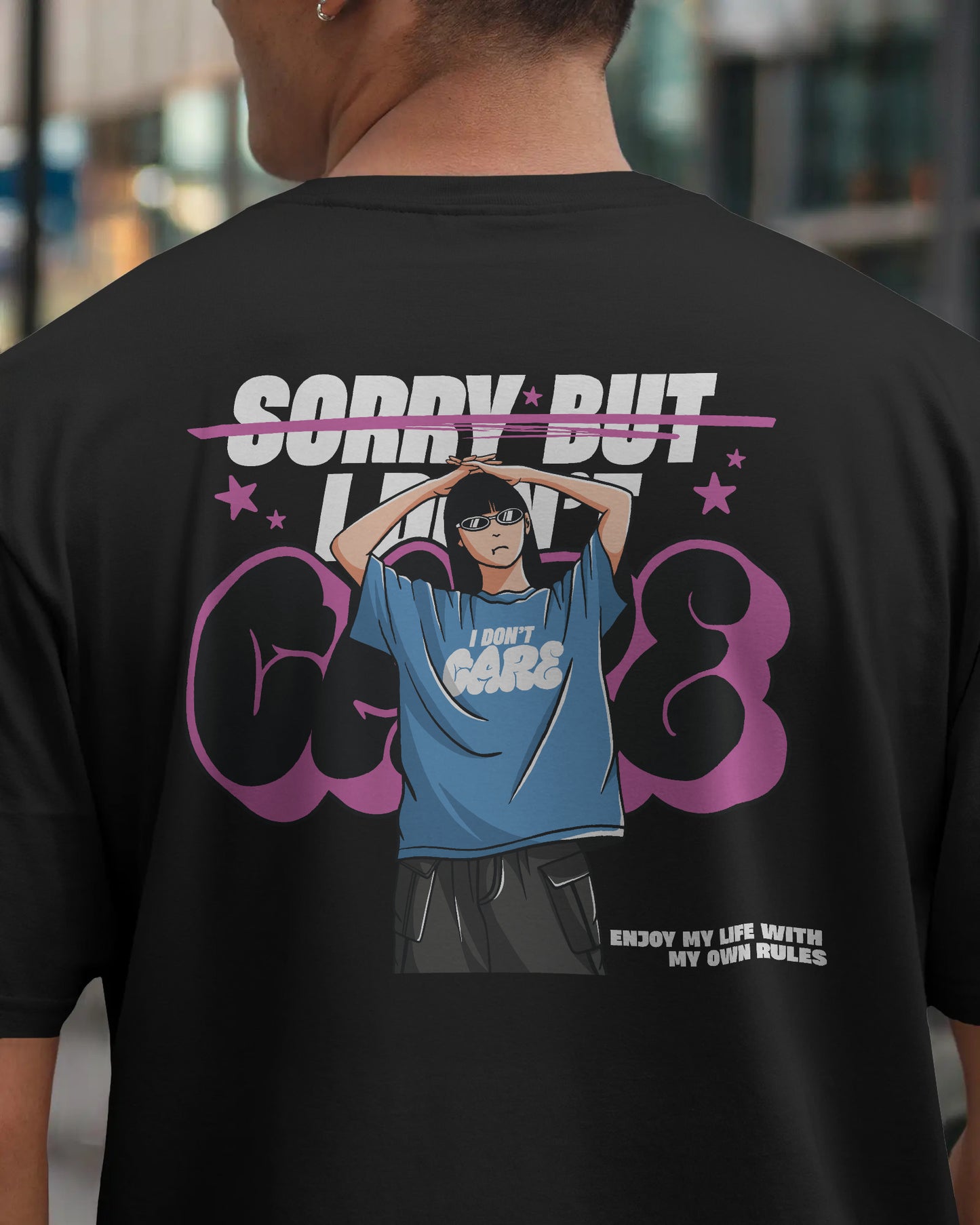 I DONT CARE OVERSIZED T SHIRT