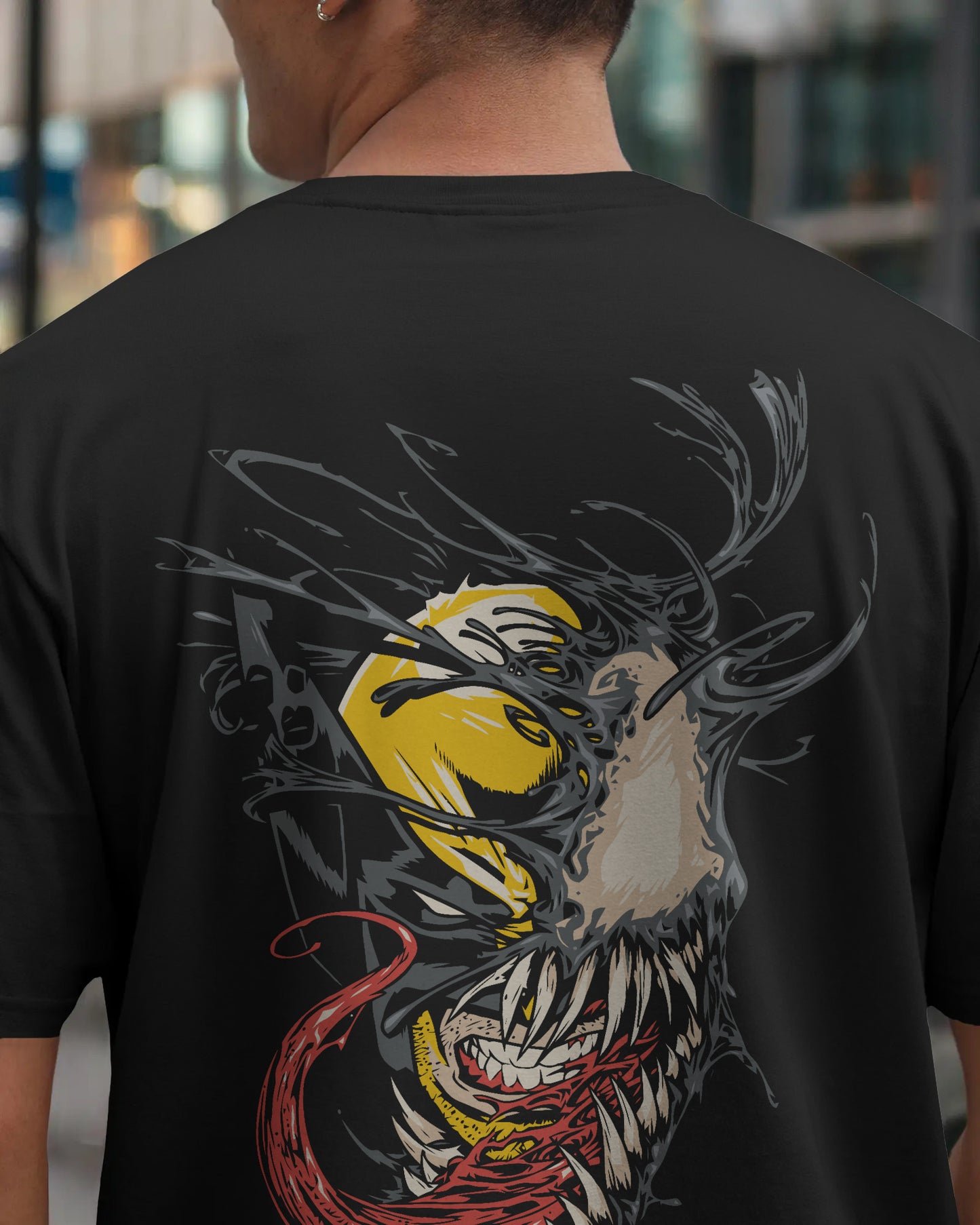 WOLVERINE X VENOM OVERSIZED BLACK T SHIRT