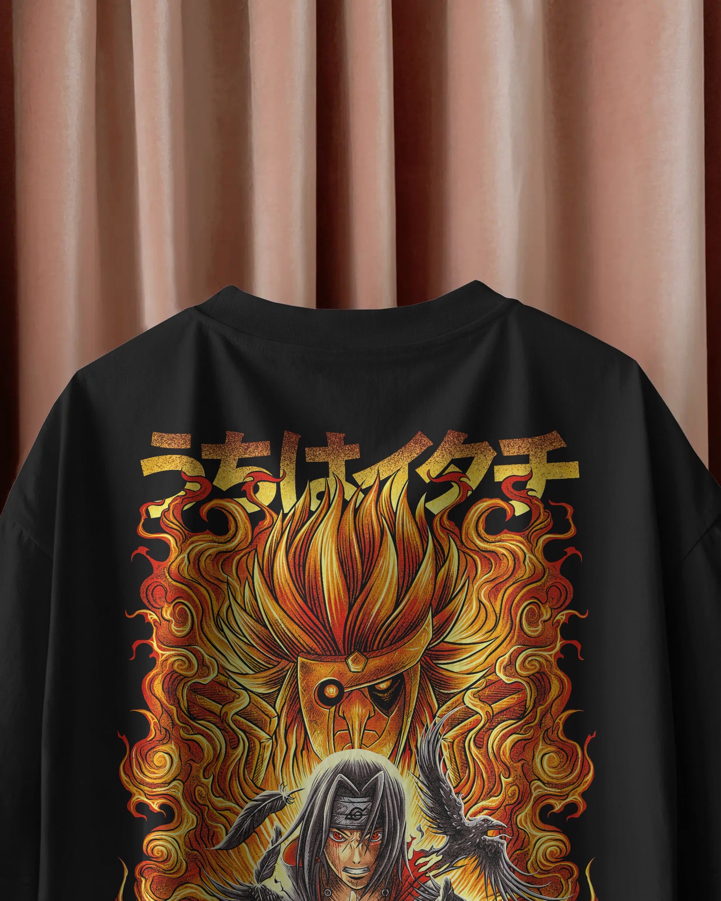 NARUTO KAKKASHI BLACK OVERSIZED T SHIRT