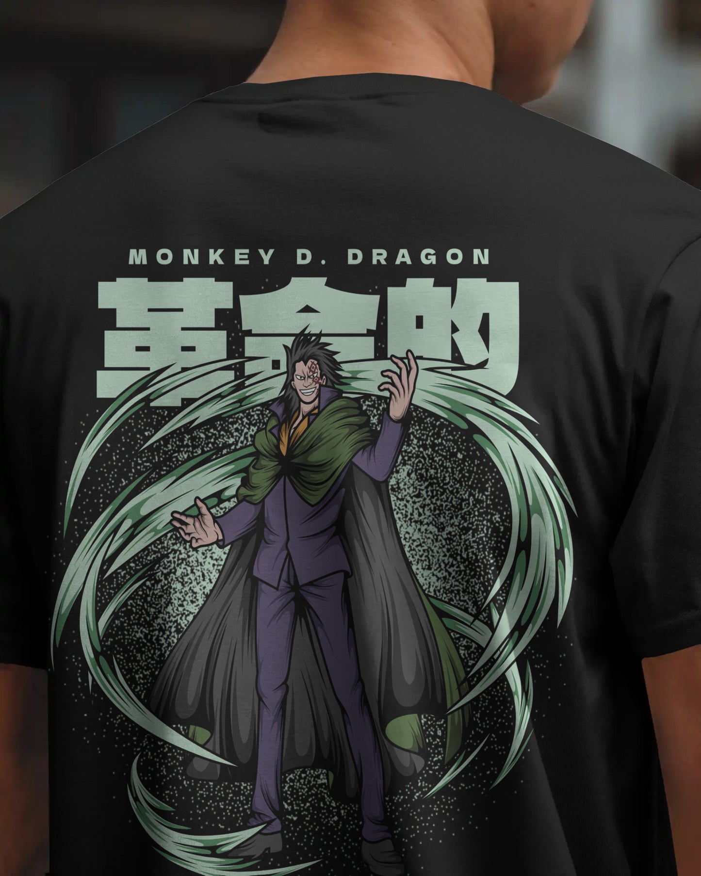ONE PIECE MONKEY D DRAGON BLACK OVERSIZED T SHIRT