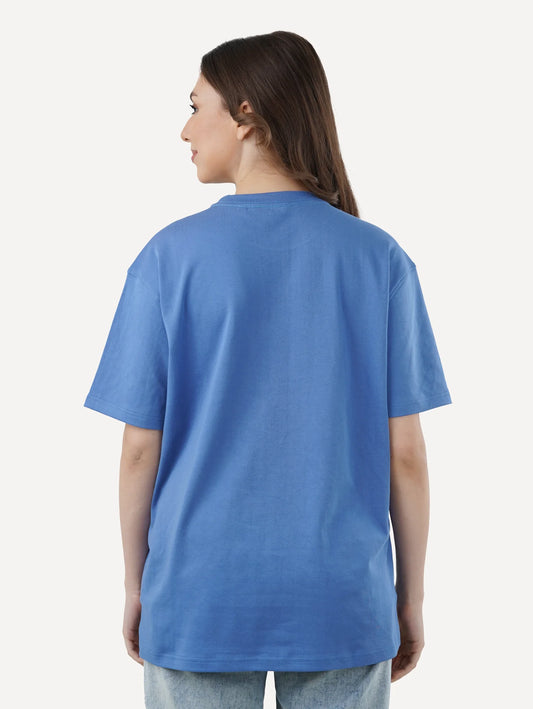 STEEL BLUE WOMEN OVERSIZED TEES INTERLOCK
