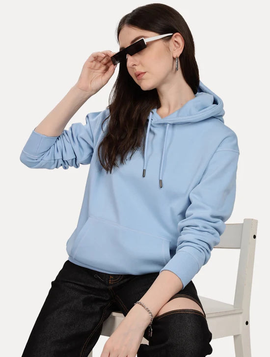 SKY BLUE WOMEN TRESOFT OVERSIZED HOODIE
