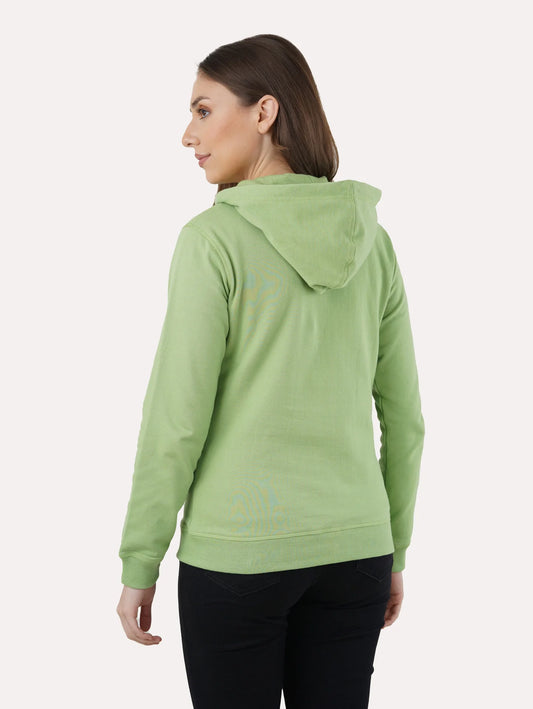 PISTA GREEN WOMEN COZY ZIPPER HOODIE