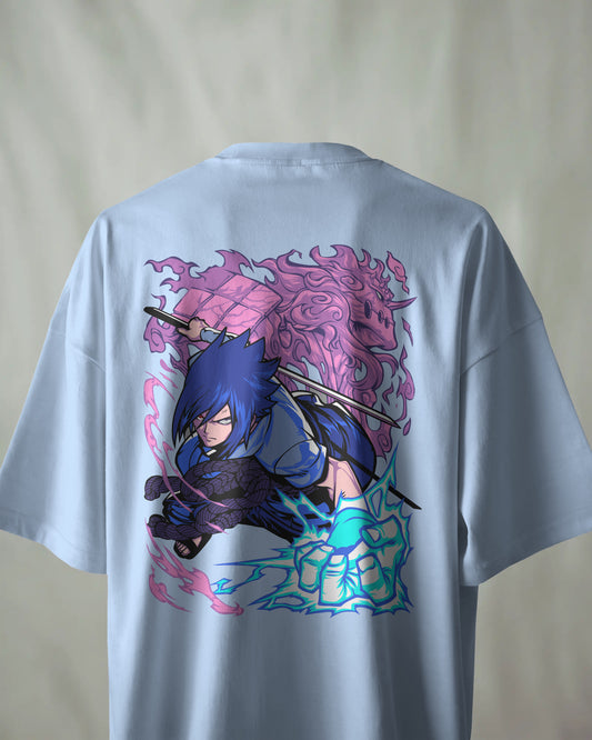 NARUTO SASUKE BLACK OVERSIZED T SHIRT