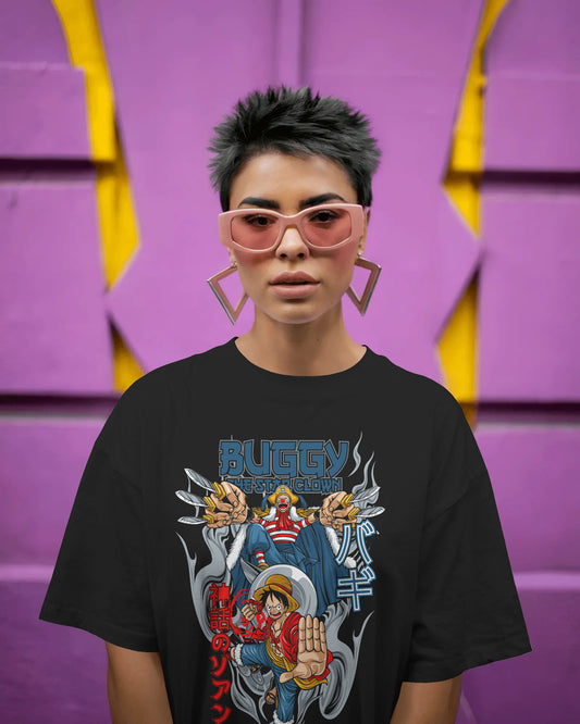 ONE PIECE BUGGY BLACK OVERSIZED T SHIRT