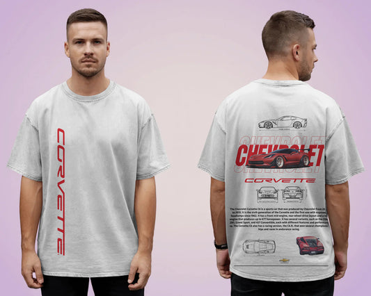 CORVETTE WHITE OVERSIZED  T SHIRT