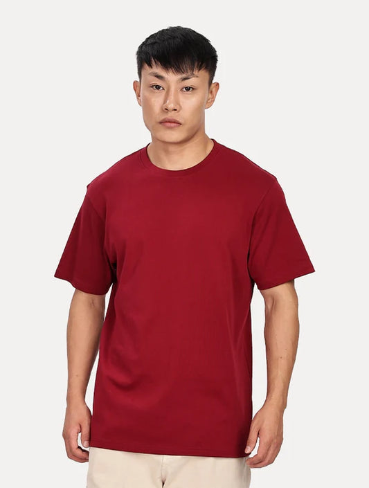 DARK MAROON PLAIN T SHIRT CREW NECK