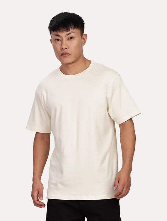 OFF WHITE PLAIN T SHIRT CREW NECK