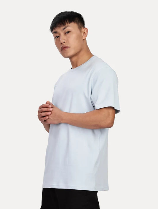 PLAIN SKY BLUE T SHIRT CREW NECK