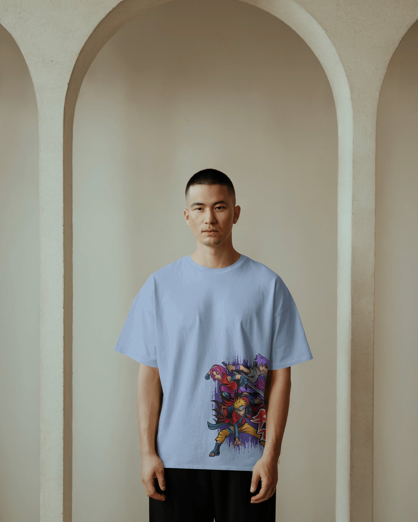 NARUTO SKY BLUE  CREW NECK T SHIRT