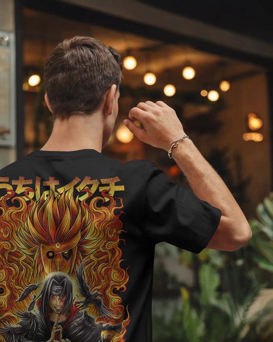 NARUTO KAKKASHI BLACK OVERSIZED T SHIRT