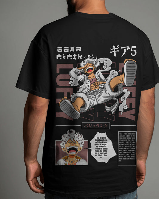 ONE PIECE LUFFY OVERSIZED BLACK T SHIRT