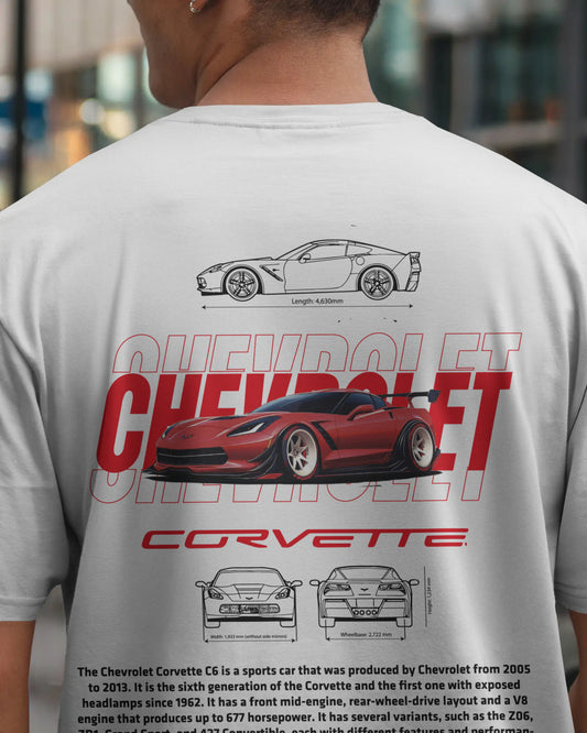CORVETTE WHITE OVERSIZED  T SHIRT