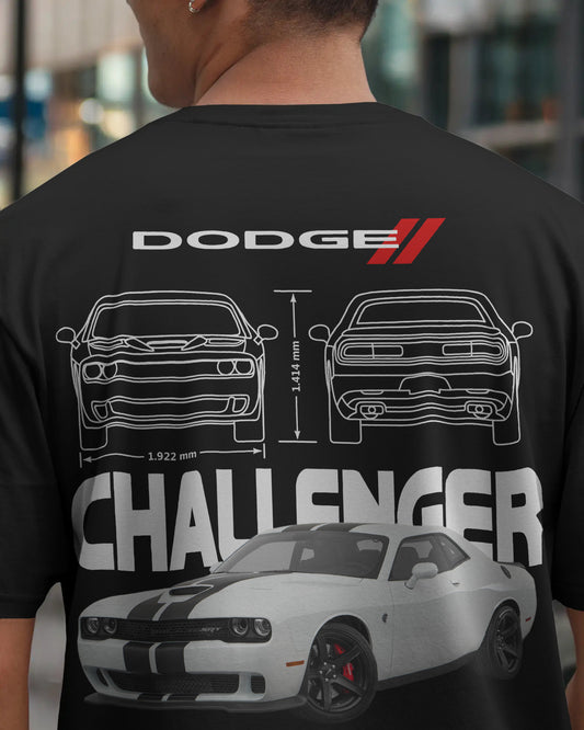 DODGE CHALLENGER BLACK OVERSIZE T SHIRT