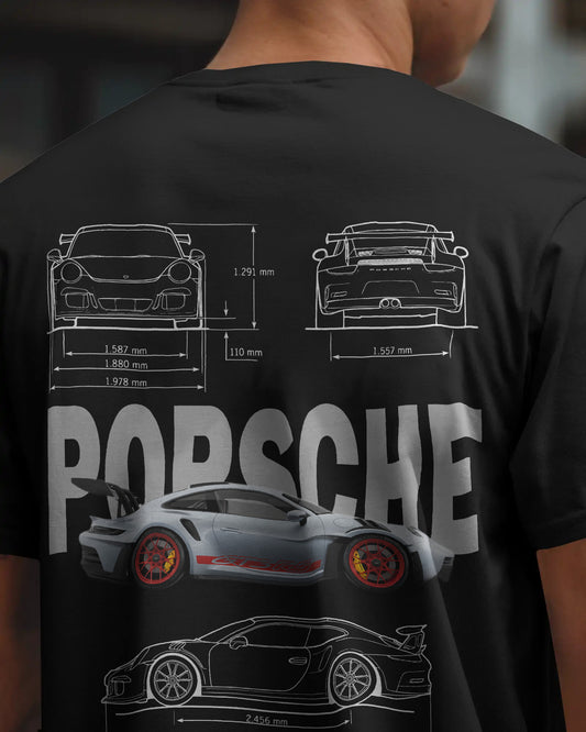 911 GT3 RS BLACK OVERSIZED T SHIRT