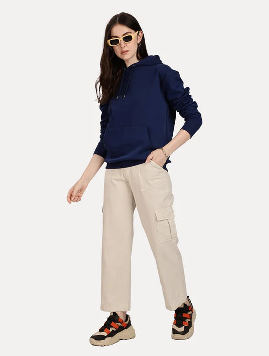 NAVY BLUE WOMEN TRESOFT OVERSIZED HOODIE